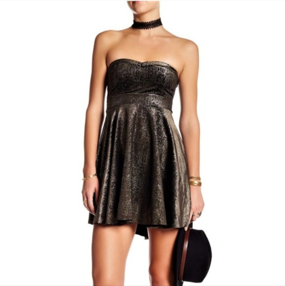 Free People Velvet Strapless Dress Size XS